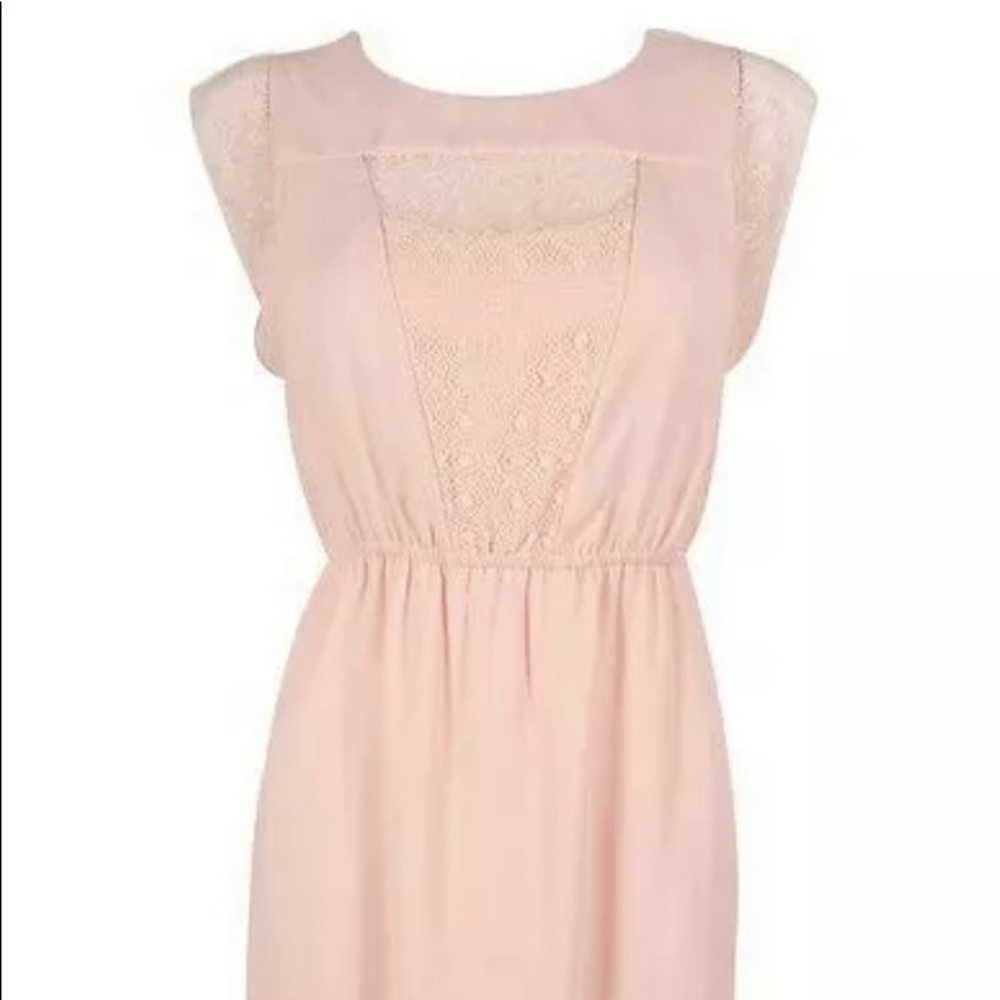 Maison Jules Blush Pink Cap Sleeve Lace Dress XL